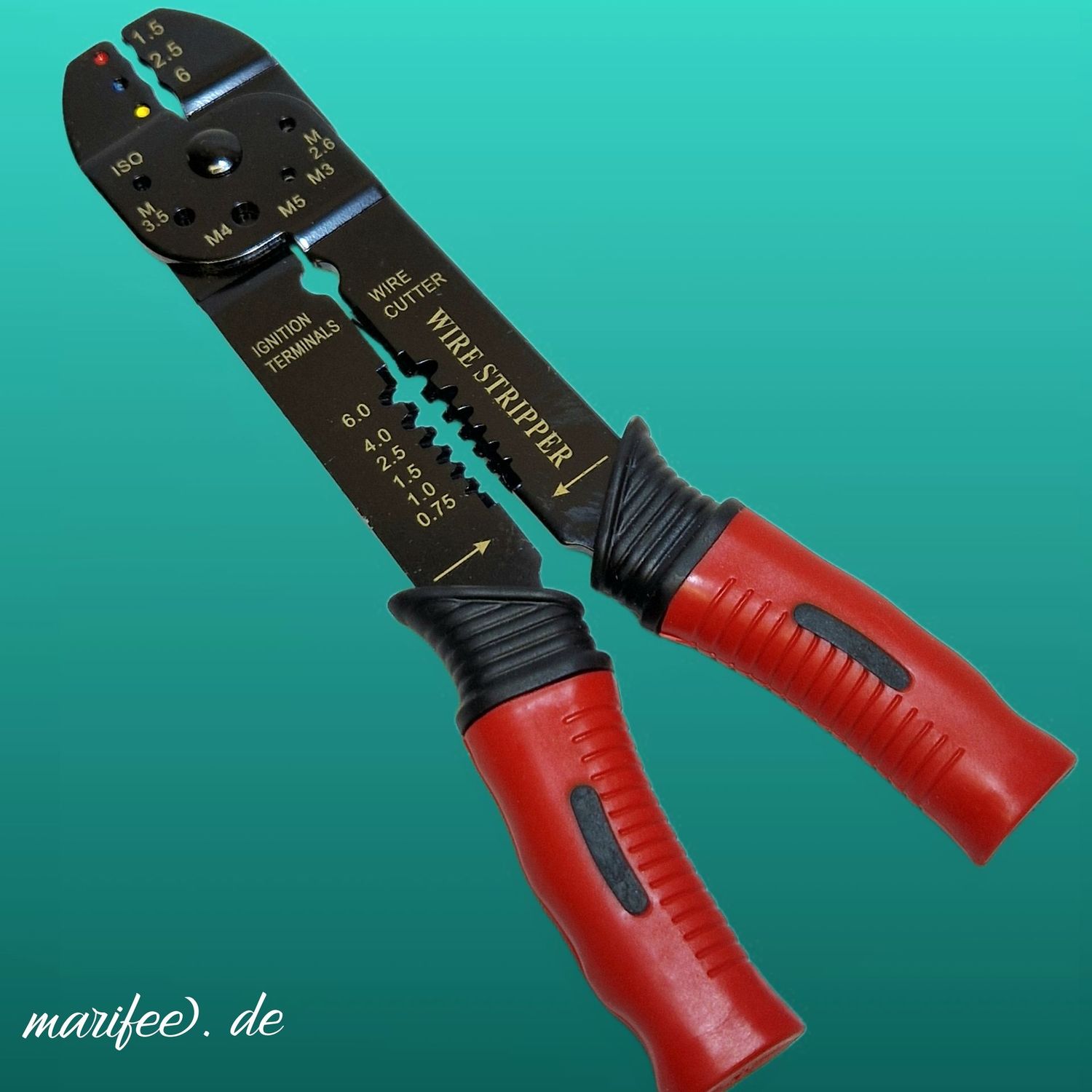 Crimpzange/ Presszange für Kabelschuhe und zum Abisolieren von Drähten