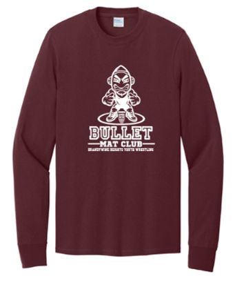 Port & Co® Long Sleeve Core Cotton Tee in Maroon