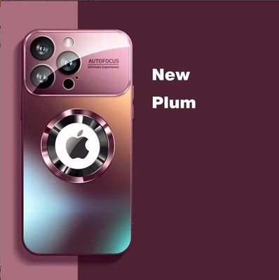 Magnetic case with glass camera protector for Iphone 16 Pro Max purple