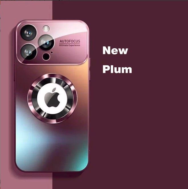 Magnetic case with glass camera protector for Iphone 17  purple