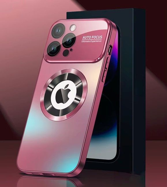 Magnetic case with glass camera protector for Iphone 17 Pro Max purple