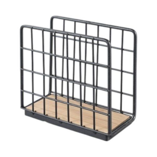 SERVILLETERO  ACERO NEGRO Y BAMBOO