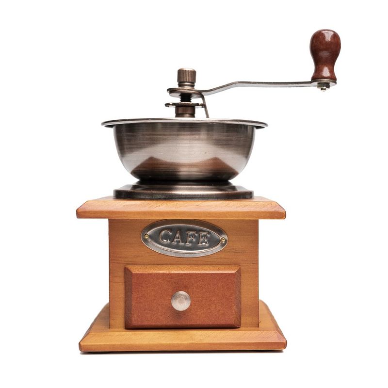 MOLINILLO P/ CAFE MADERA Y BRONCE