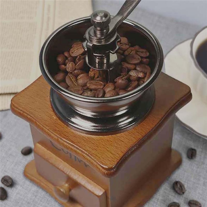 MOLINILLO P/ CAFE MADERA Y BRONCE