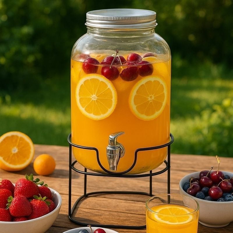 DISPENSADOR JUGO 3 L C/SOPORTE Y TAPA METALICA