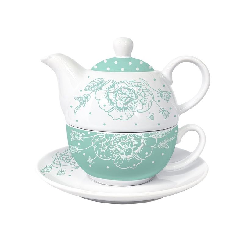 TEA FOR ONE FLORES VERDE AGUA