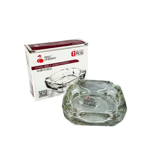 CENICERO DE VIDRIO CUADRADO RED CHERRY