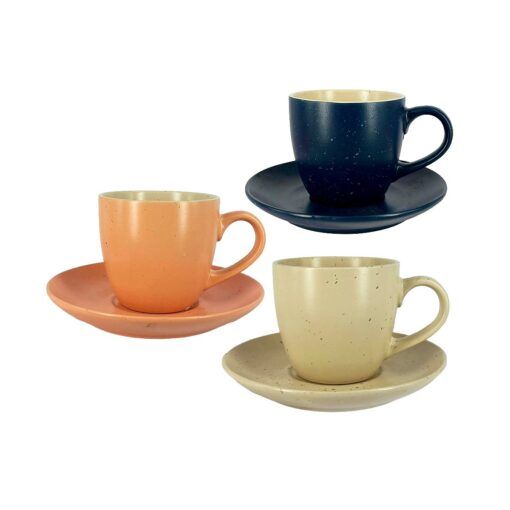 TAZA TE C/PLATO COLORES SURTIDOS 200ML