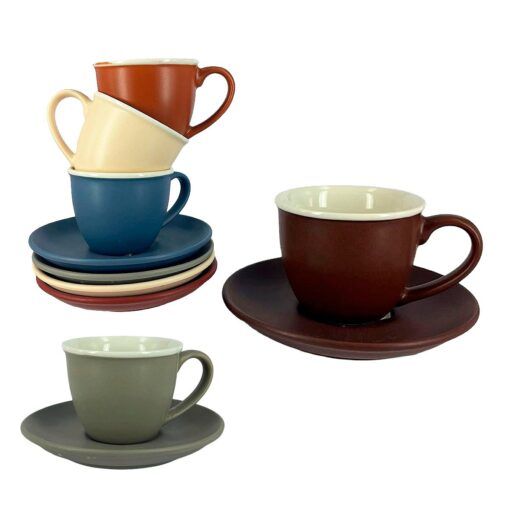 TAZA CAFE C/PLATO COLORES SURTIDOS 80ML