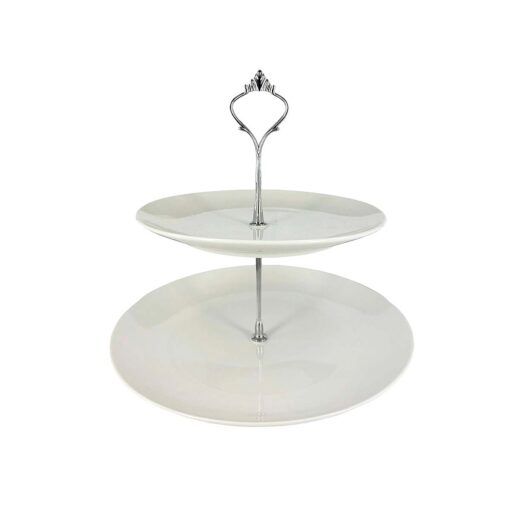 PLATO EXHIBIDOR 2 PISOS LOZA BLANCA