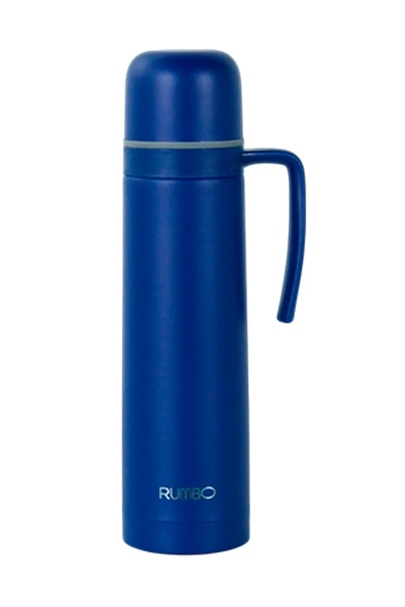 RUMBO TERMO ACERO 500ML ASA FIJA AZUL