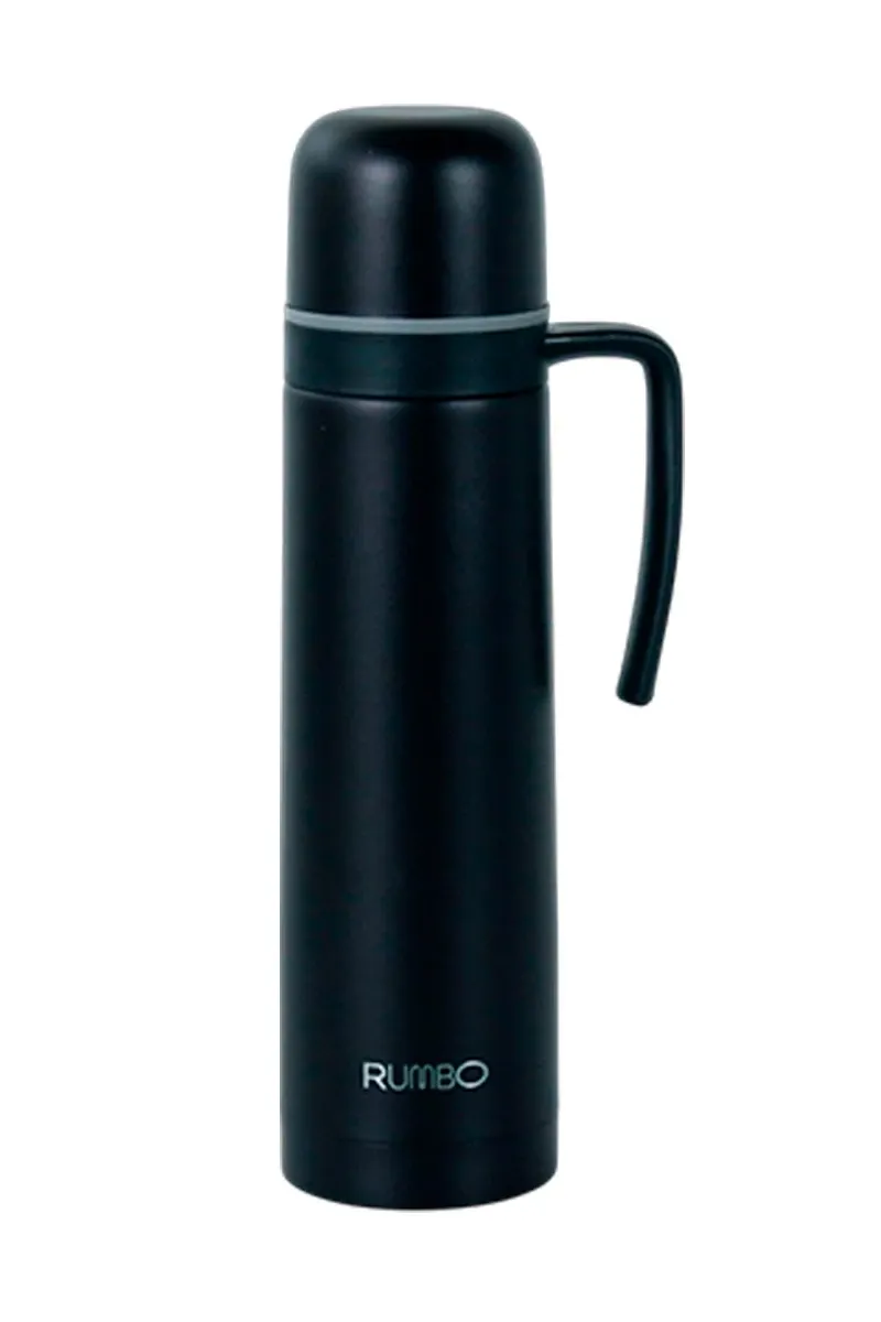 RUMBO TERMO ACERO 500ML ASA FIJA NEGRO