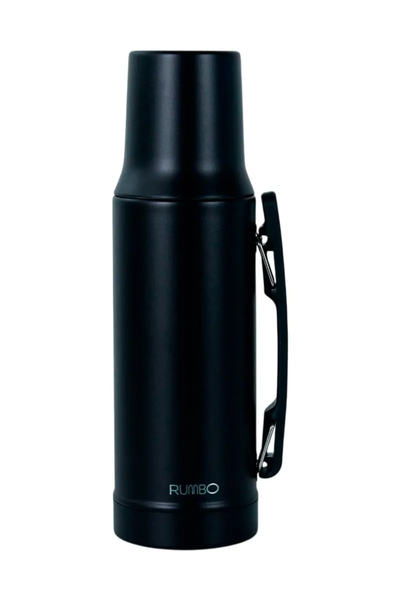 RUMBO TERMO ACERO 1LT  ASA FLEXIBLE NEGRO