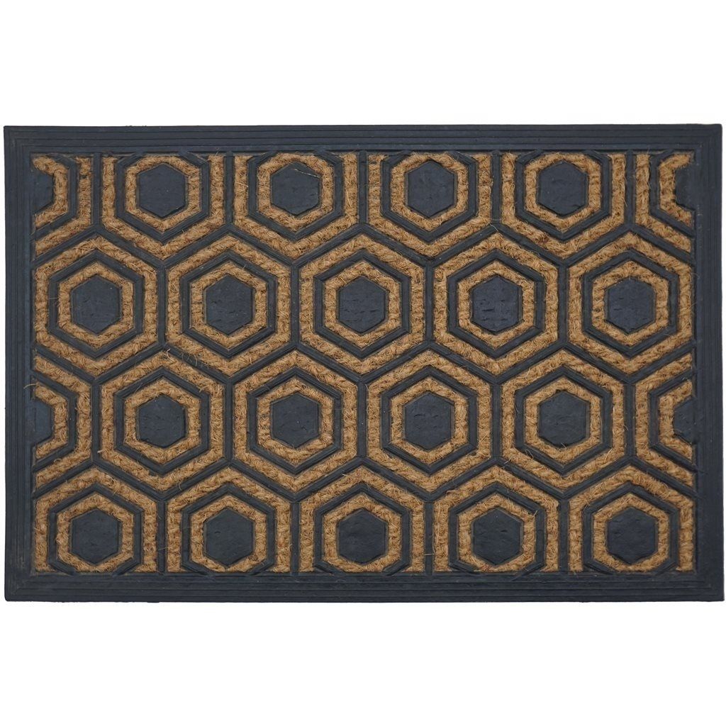 FELPUDO COCO/GOMA 40X60CM HEXAGONO