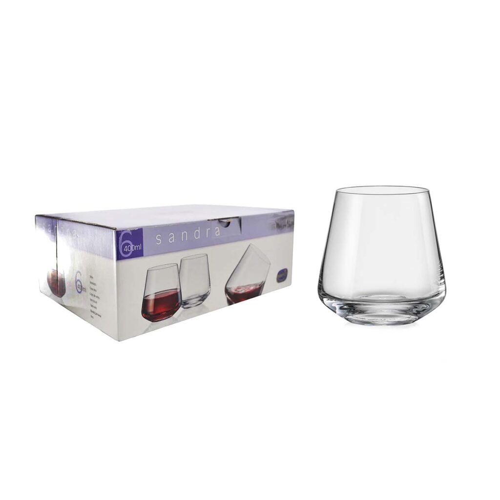 SET X6 VASO SANDRA OPTIC 400ML BOHEMIA