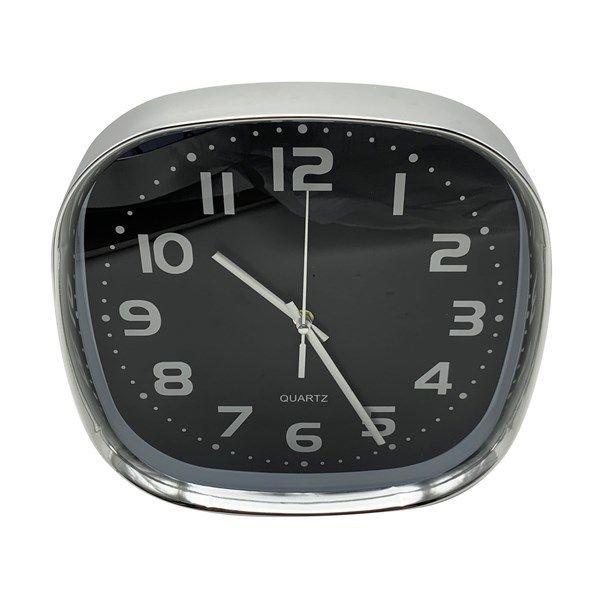 RELOJ DE PARED CUADRADO 30CM PLATEADO
