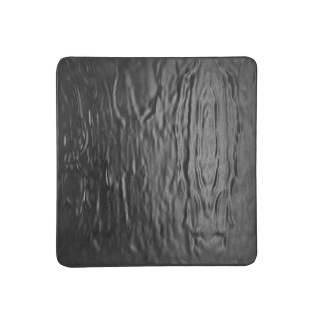 PLATO DE MELAMINA NEGRO CUADRADO 26CM PRISMA