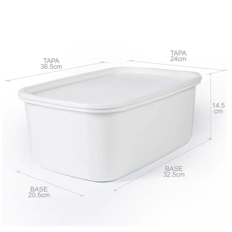 CONTENEDOR PLUS RECT 8LT BCO ESTRA
