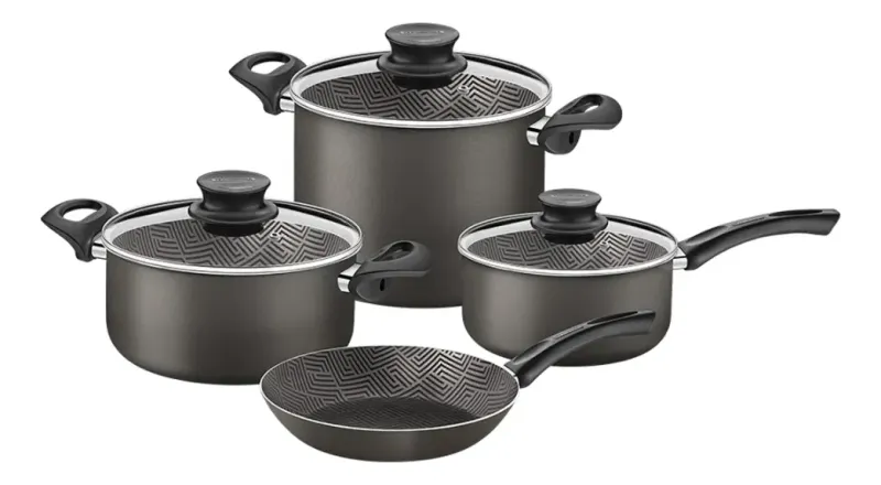 BATERIA DE COCINA 7PZAS PARIS NEGRA TRAMONTINA