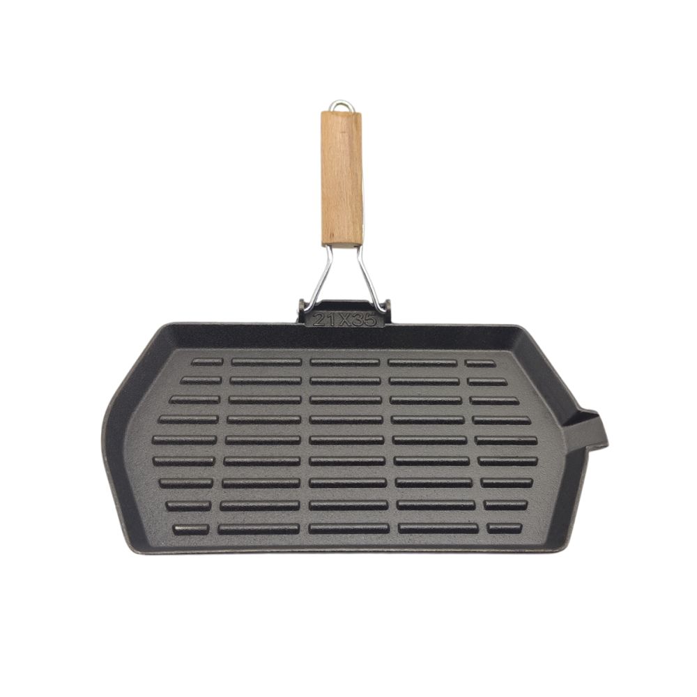 PLANCHA C/MANGO MADERA 35x21CM HIERRO PALERMO