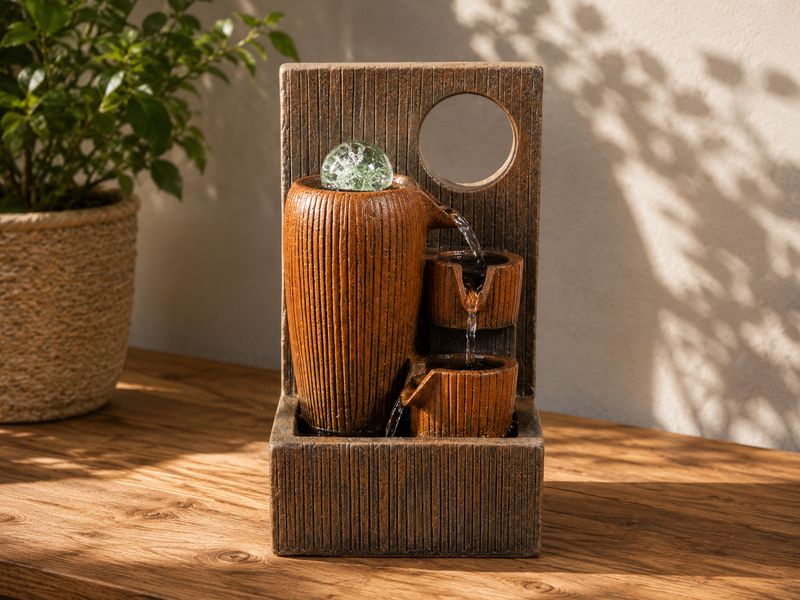 FUENTE DE AGUA 33CM CON LUZ