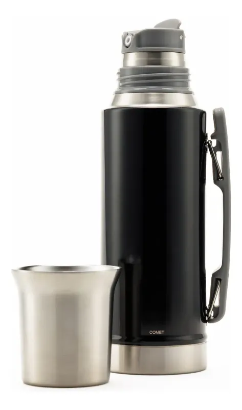 TERMO COMET ACERO INOX 1LT TAPA MATE NEGRO
