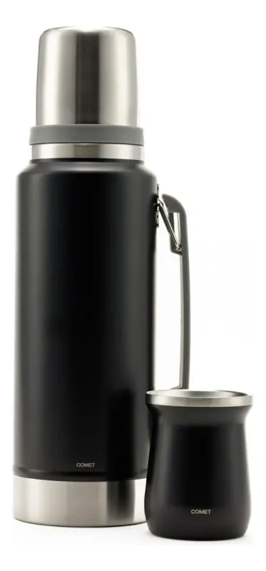 COMBO COMET TERMO VIENA  1LT+ MATE 160ML NEGRO