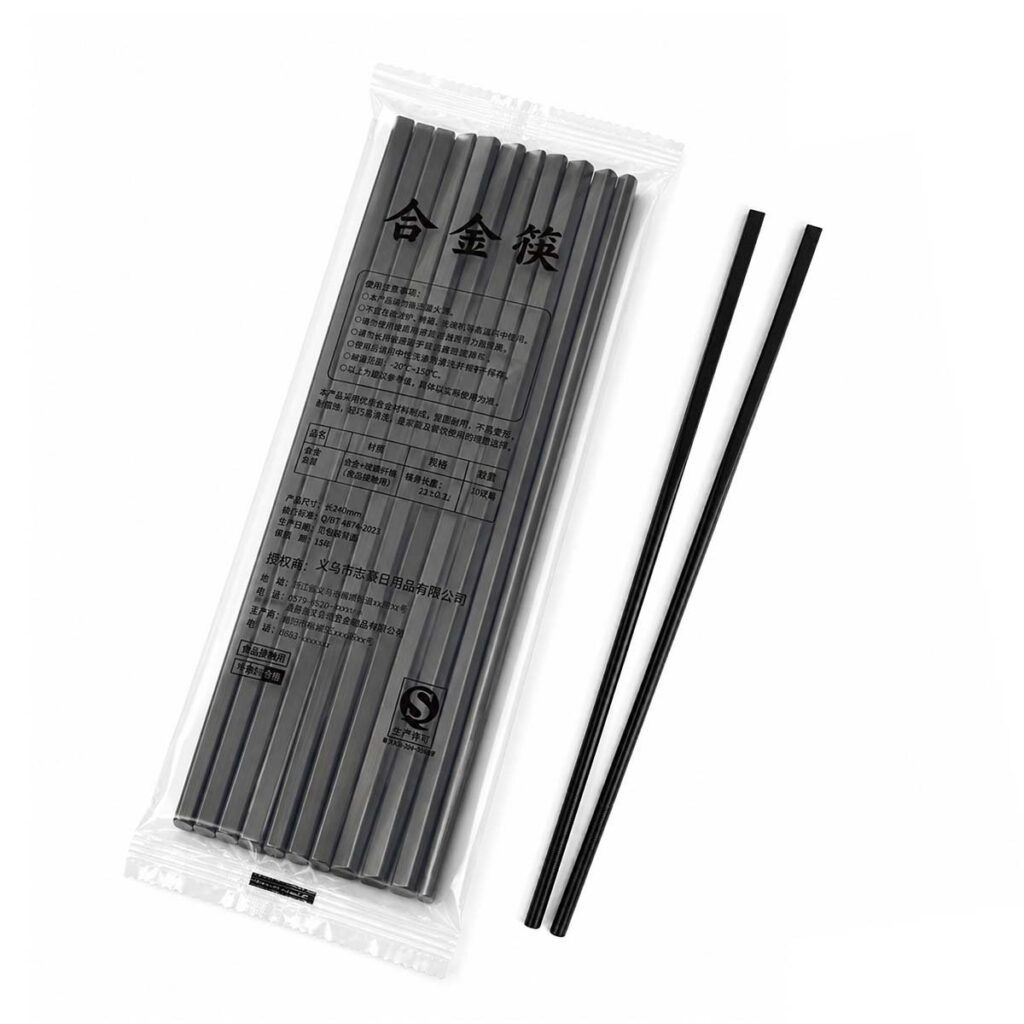 SET PALITOS CHINOS MELAMINA NEGROS PRISMA