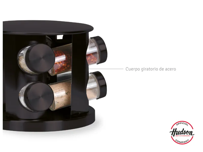 ESPECIERO GIRATORIO 8 PZAS NEGRO  HUDSON