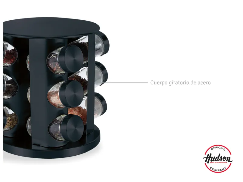 ESPECIERO GIRATORIO 12 PZAS NEGRO  HUDSON