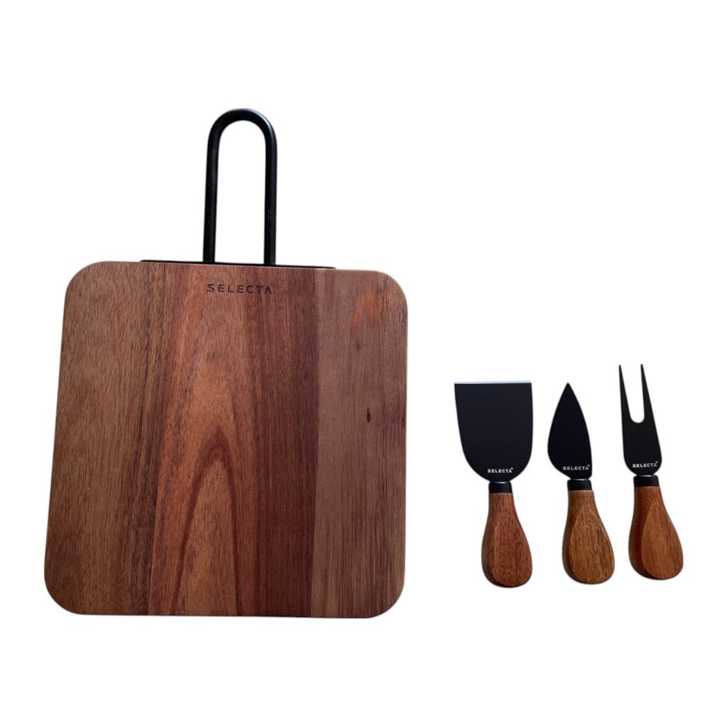 SET DE TABLA DE MADERA + ACCESORIOS DE QUESO