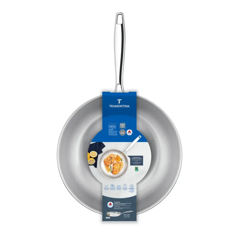 SARTEN GRANO 28CM ACERO INOX TRAMONTINA