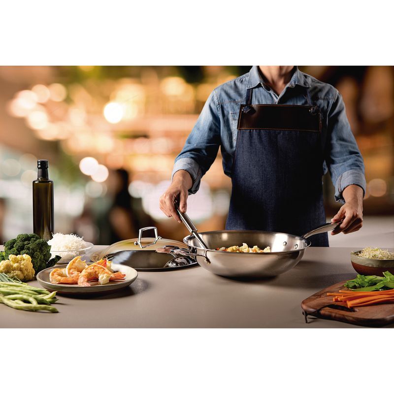 WOK  GRANO 32CM ACERO INOX TRAMONTINA