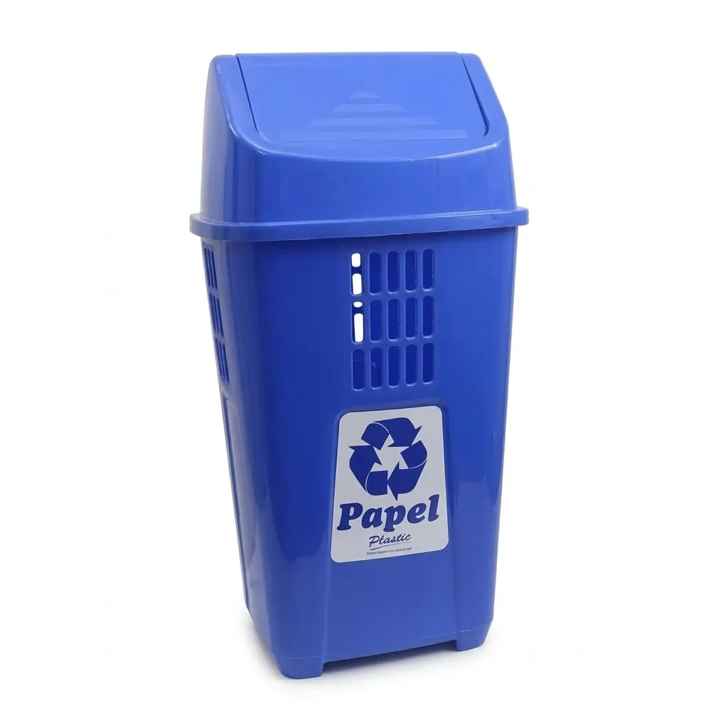 BASURERO 50LTS AZUL PLASVALE