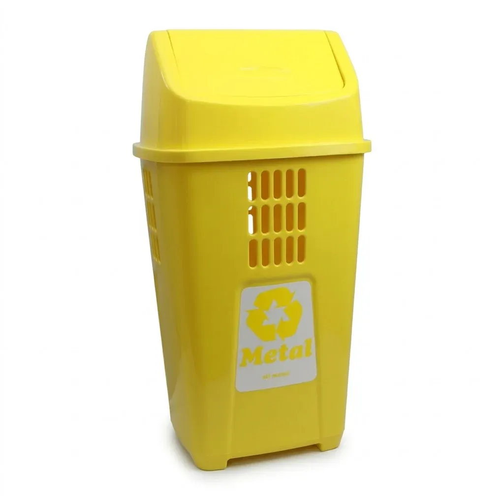 BASURERO 50LTS AMARILLO  PLASVALE