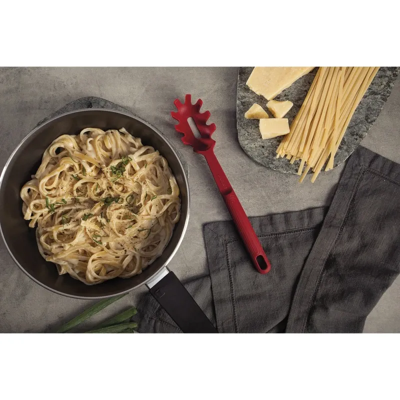 CUCHARA SPAGHETTI SILICONA SOFTTA TRAMONTINA ROJO