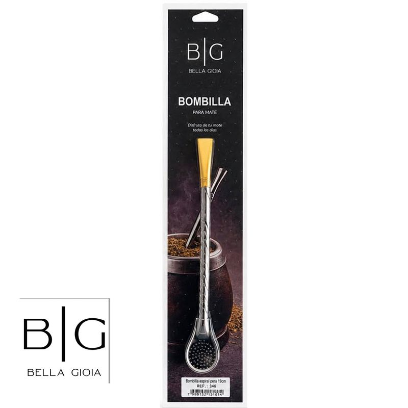 BOMBILLA ACERO INOX CURVA 19CM