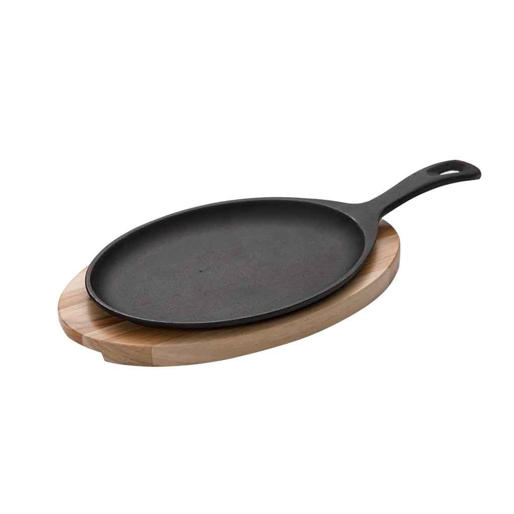 PLANCHA OVAL LISA 38X18 C/ TABLA MAD.HIERRO