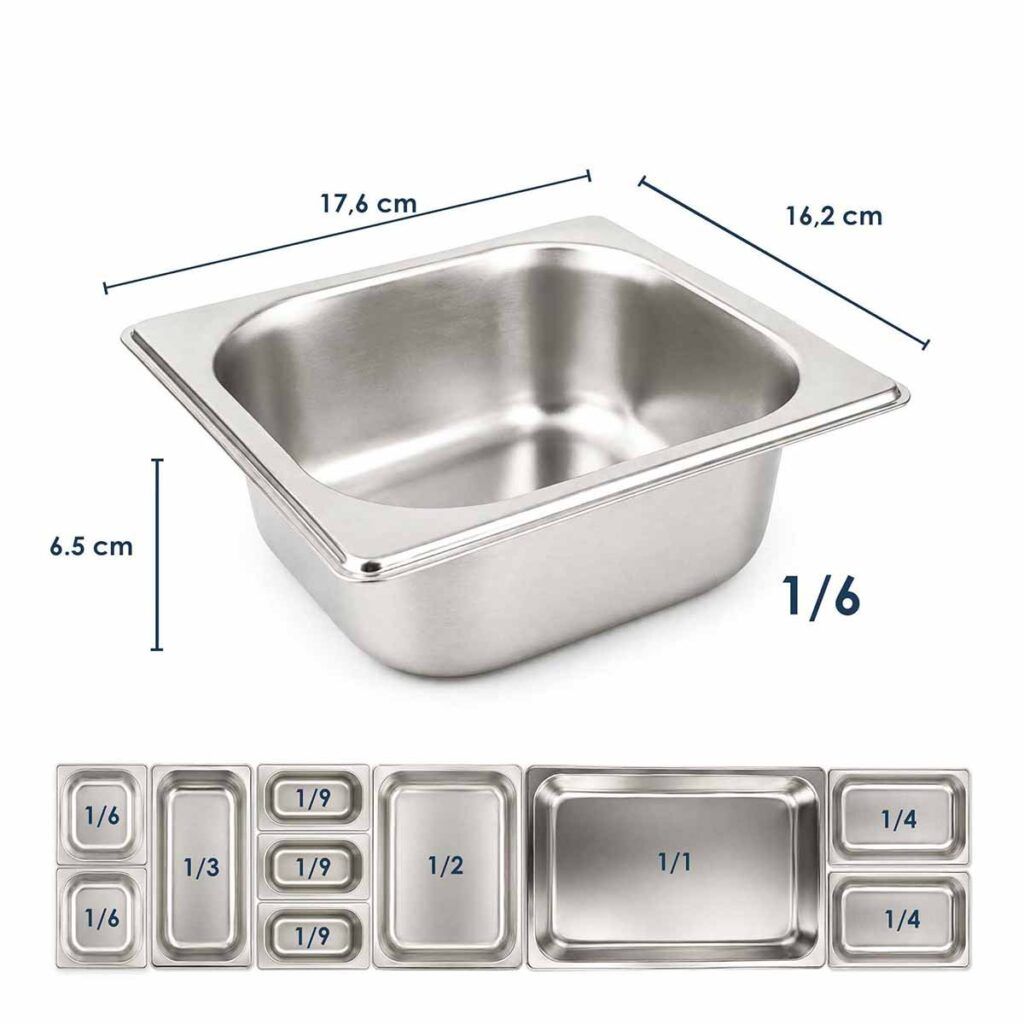 CUBA RECHAUD 1/6 H6.5CM ACERO INOXIDABLE PRISMA