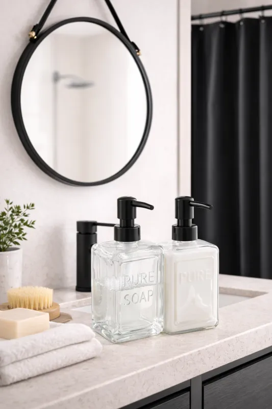 DISPENSADOR DE JABON VIDRIO TRANSPARENTE 450ML
