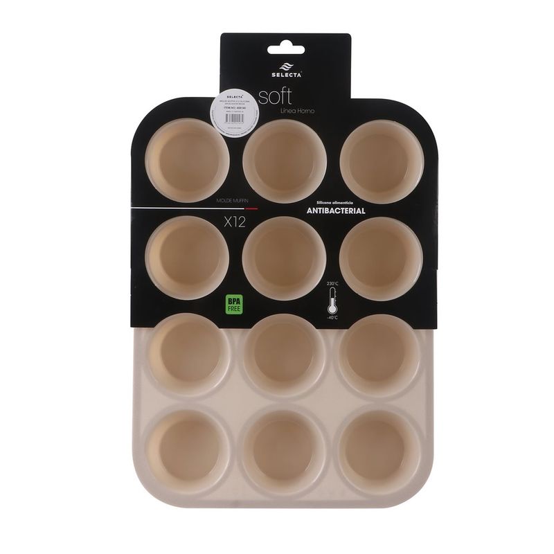 MOLDE MUFFIN X 12 SILICONA SELECTA BEIGE