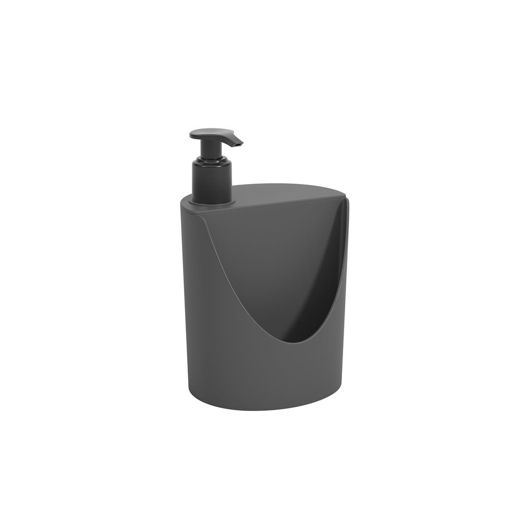 DISPENSADOR DE JABON 600ML PLASTICO COZA GRIS OSCURO