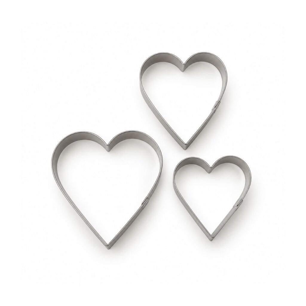 SET X 3 CORTANTE GALLETA CORAZON  ACERO INOXIDABLE
