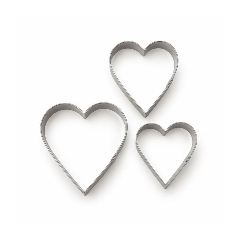 SET X 3 CORTANTE GALLETA CORAZON  ACERO INOXIDABLE
