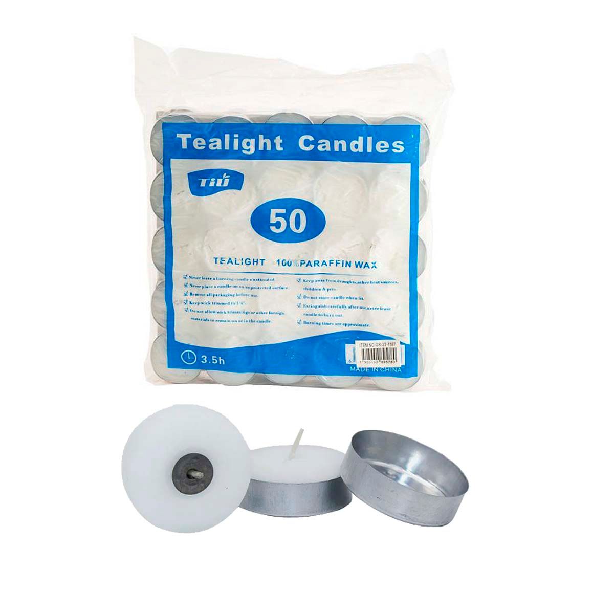 SET 50 VELAS TEA LIGHT DURAC 3.5HS