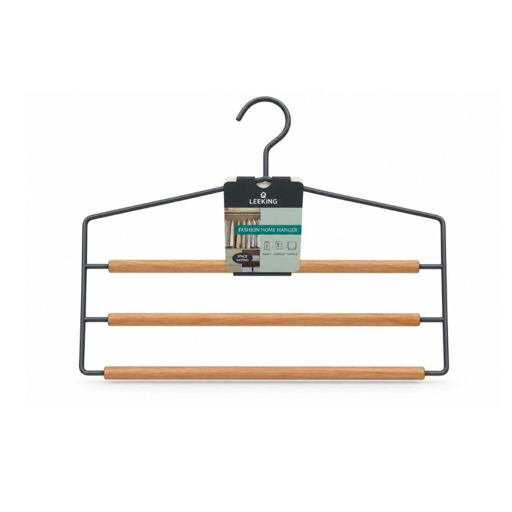 PERCHA METAL Y MADERA 3 NIVELES PANTALON