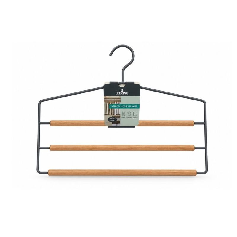PERCHA METAL Y MADERA 3 NIVELES PANTALON
