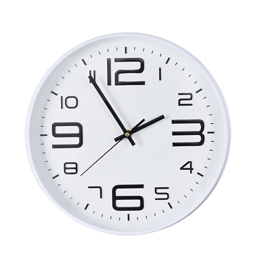 RELOJ  DE PARED BLANCO/NEGRO 30CM 6047A
