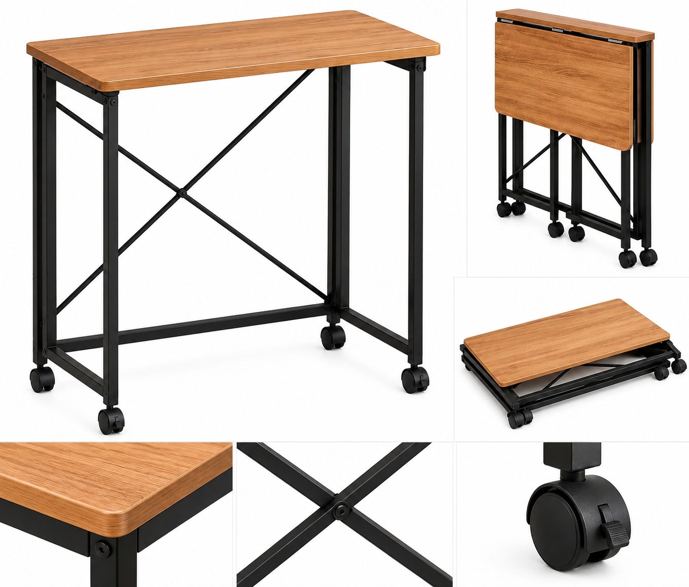 MESA AUXILIAR PLEGLABLE 60x40CM COLOR MADERA