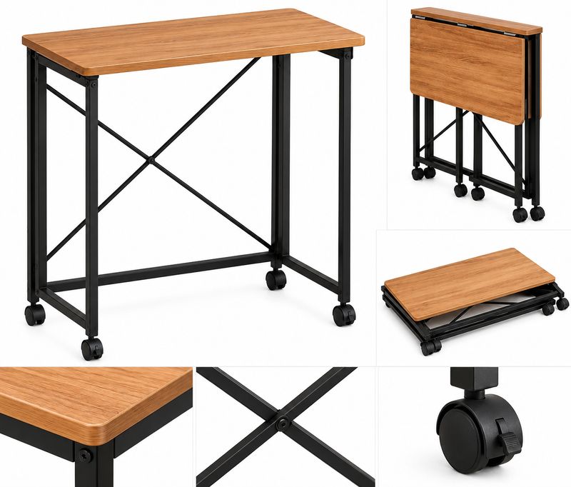 MESA AUXILIAR PLEGLABLE 60x40CM COLOR MADERA
